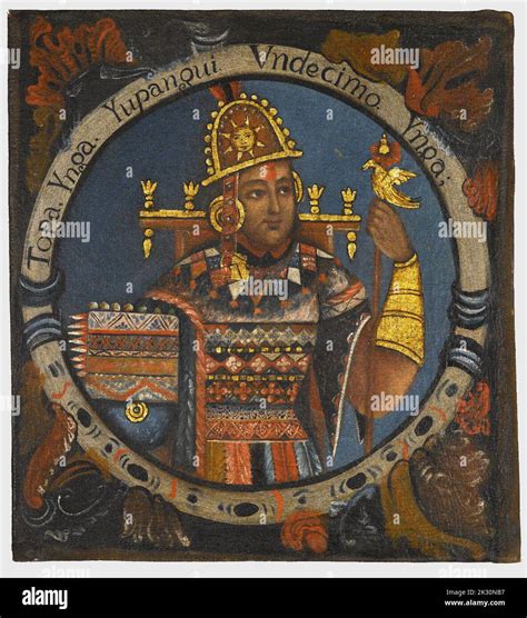 Portrait Of Tupac Yupanqui Eleventh Inca Peruvian Oil Painting Mid