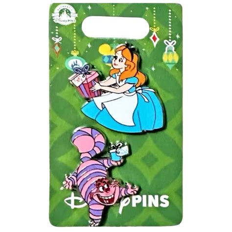 Disney Pin Set Christmas 2023 Alice And Cheshire Cat