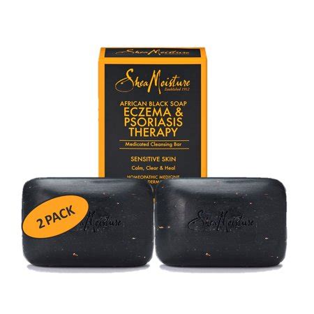 The soap is black which was odd to me at first sight. Shea Moisture African black Soap Eczema & Proriasis ...