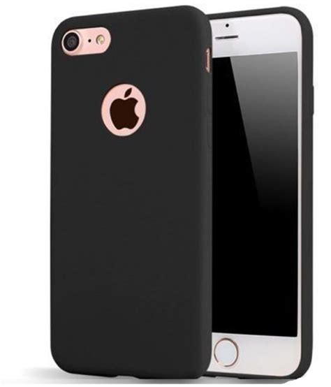 Apple Iphone 7 Soft Silicon Cases Top Grade Black Plain Back Covers