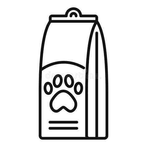 Dog Food Package Icon Outline Vector Animal Feed Stock Vector