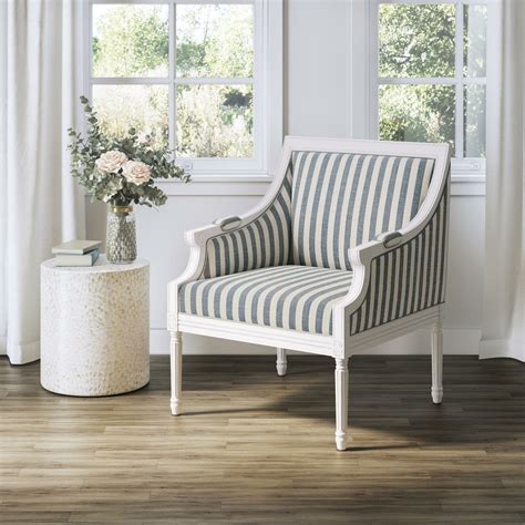 Mckenna Accent Chair Blue Stripe Chapin Furniture