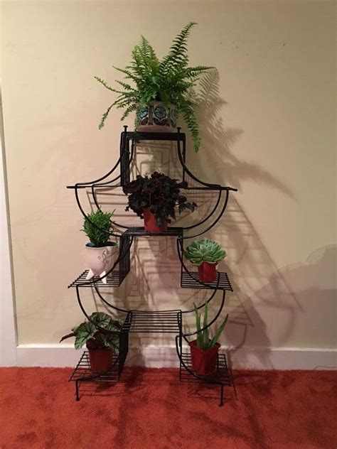 Reserved Mid Century Plant Stand Pagoda Shape Wire Plant Etsy Mid