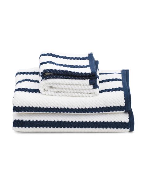 4pc Nautical Stripe Towel Set Bed And Bath Marshalls