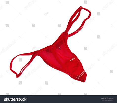 Red Sexy Womans Thong Underwear Isolated Stock Photo