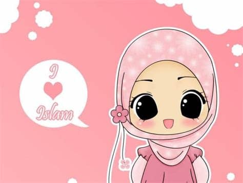 30+ Gambar Kartun Muslimah Bercadar, Syari, Cantik, Lucu ...