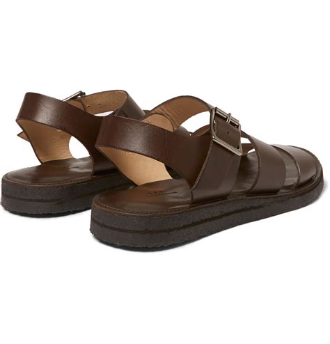 Lyst Apc Crepe Sole Leather Sandals In Brown For Men