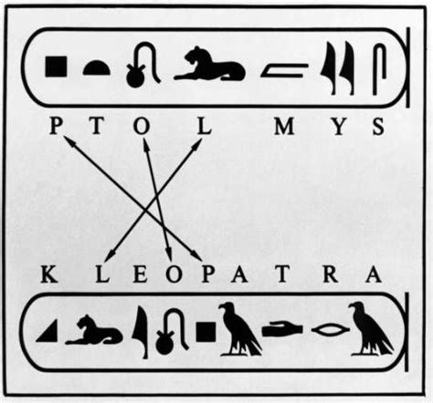 The Picture Shows The Principle By Which The French Egyptologist Deciphered The Rosetta Stone