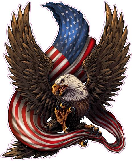 The American Bald Eagle American Flag Decal Nostalgia Decals Patriotic Vinyl Graphics