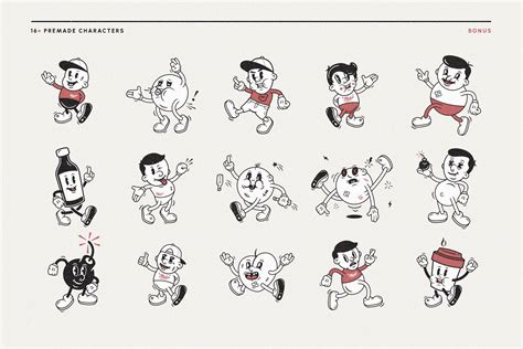 Mascot Maker Vintage Vector Cartoon Character Toolkit Design Cuts