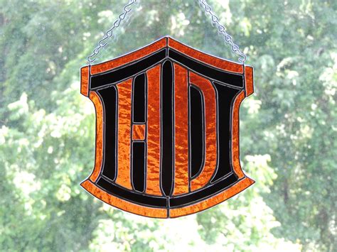 Harley Davidson Logo Stained Glass Etsy Canada