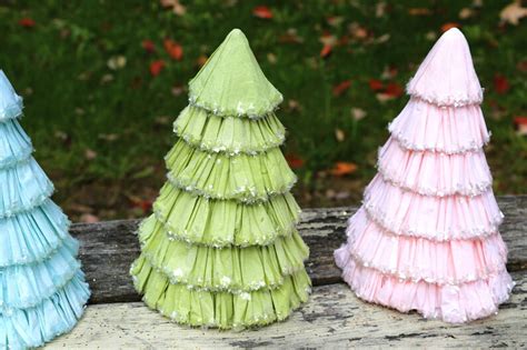 Crepe Paper Mache Trees Pink Christmas Tree Pink Paper Mache Etsy