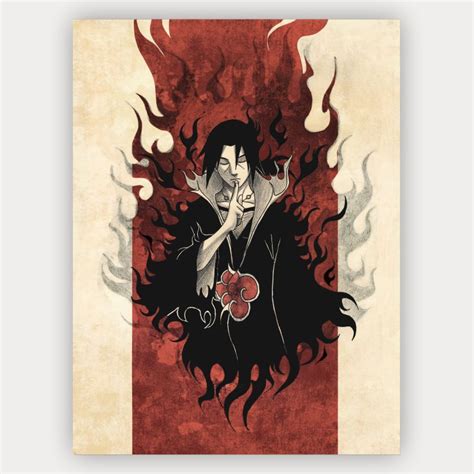 Quadro Decorativo Uchiha Itachi Amaterasu Naruto Quadros Rocolor