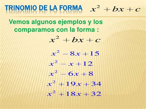 Trinomio De La Forma X2 Bx C Falta Factor