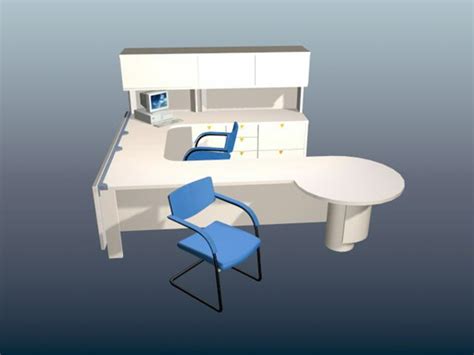 Executive Office Workstation 3d Model 3d Studio3ds Max Files Free