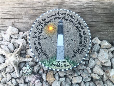 Lighthouse Hand Painted Memorial Stepping Stone Memorial Gift Fathers