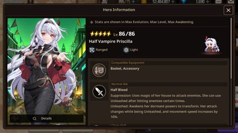 Guardian Tales Pulling For Half Vampire Priscilla And Showcasing Her