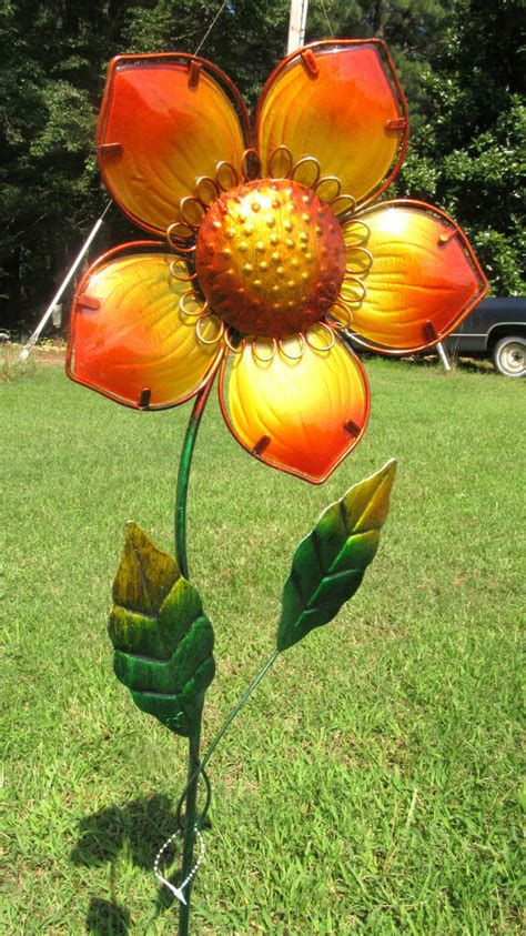 Browse and get inspired by our homeware & daily use catalog. Flower Yard Stake Orange Glass & Metal Lawn/Garden Decor ...