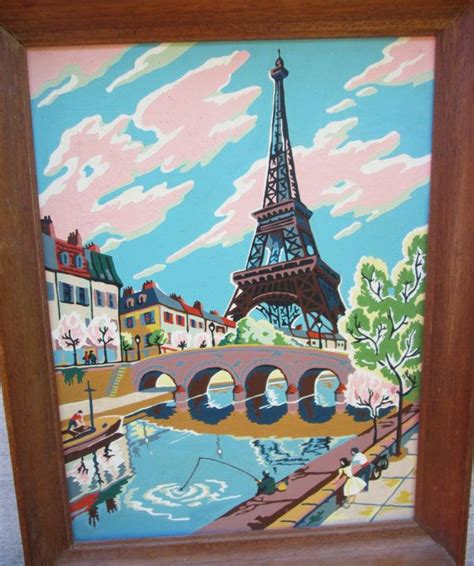 Awesome Vintage Paris Paint By Numbers Eiffel Tower Pastel Etsy