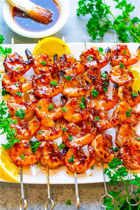 Grilled Honey Barbecue Shrimp 10 Minute Recipe Averie Cooks