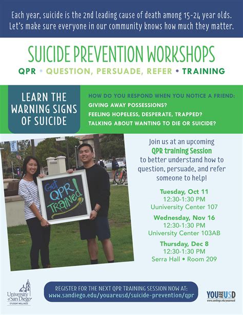 Qpr Suicide Prevention Training You Are Usd Suicide Prevention