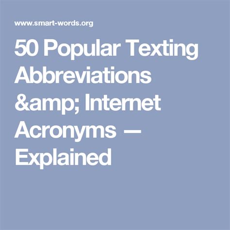 50 Popular Texting Abbreviations And Internet Acronyms — Explained