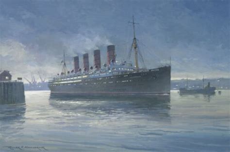 Rms Mauretania Cunard Ocean Liner Painting Art Print 17 Print Ebay