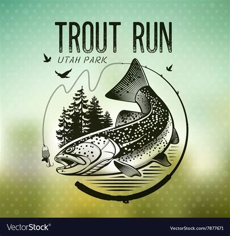 Download Vintage trout fishing emblems Royalty Free Vector Image ...
