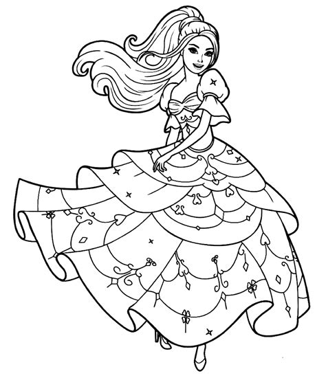 Barbie Magnificent Dress Coloring Page Free Printable Coloring Pages