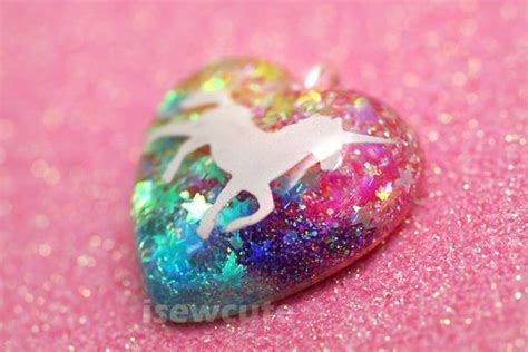 🦄 kawaii unicorns coloring pages in glitter unicorn coloring book! Unicorn Necklace Rainbow Unicorn Pendant Resin Glitter