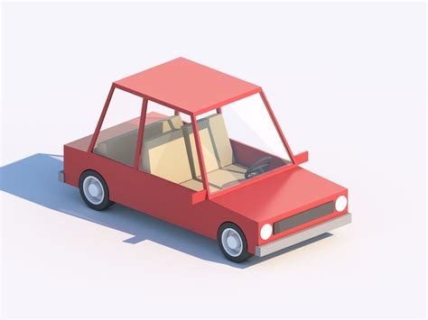 3d Model Cartoon Low Poly Car Sedan Cgtrader