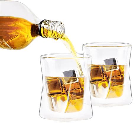 ozeri moderna artisan series 10 oz double wall whiskey glasses set of 2 michaels