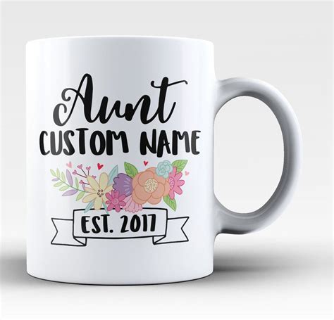 Aunt Custom Name Est Custom Year Personalized Mug Mugs