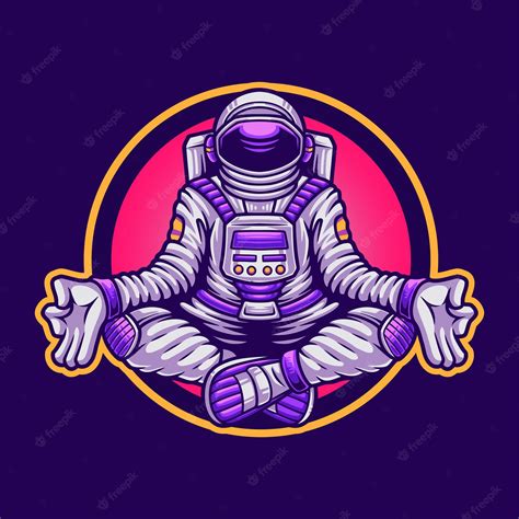 Premium Vector | Astronaut relax meditation tshirt illustration design