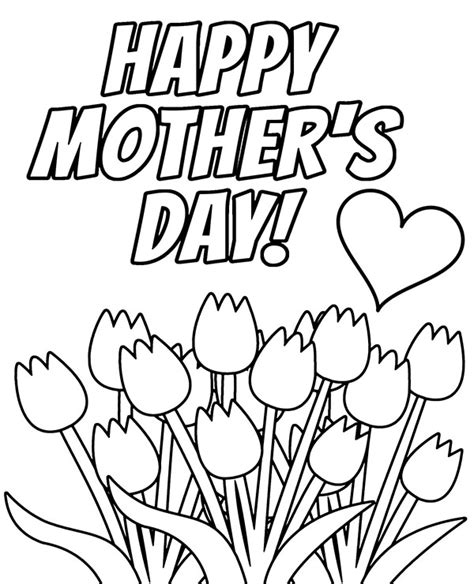 Card For Mothers Day For Coloring To Print
