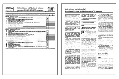Form 1040 Schedule 1 Instructions 2019 1040 Form Printable