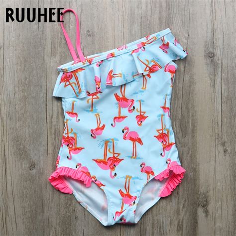 Buy Ruuhee Children One Piece Swimsuit Flamingos