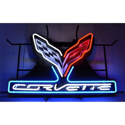 Neonetics Gm Corvette C7 Stingray Neon Sign With Backing Corvette C7