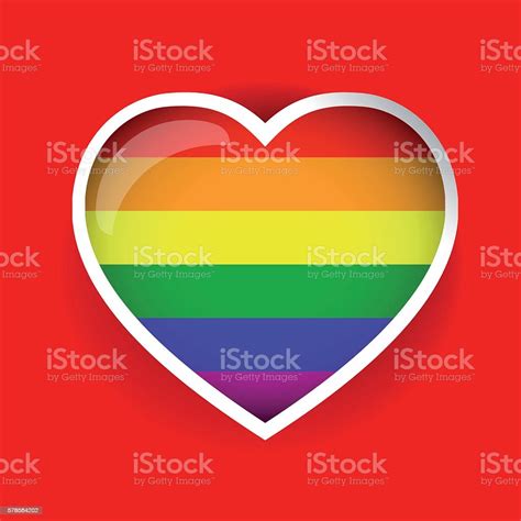 rainbow flag lgbt symbol on heart vector stock illustration download image now backgrounds