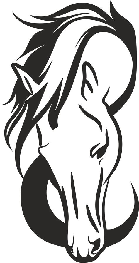 Vector drawing of standing horse outline. Horse Head Silhouette Outline at GetDrawings | Free download