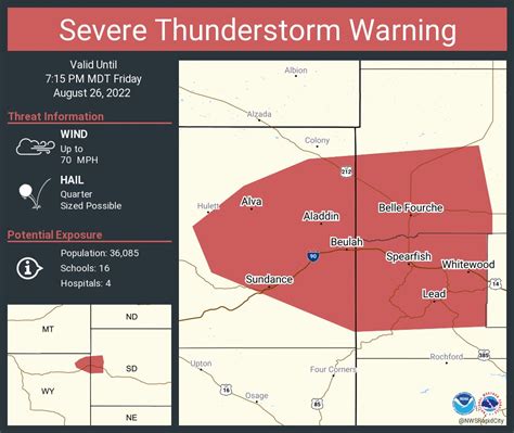 Nws Rapid City On Twitter Severe Thunderstorm Warning Including