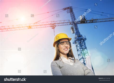 Beautiful Woman Civil Engineer Smiling Confidence Stock Photo 341195726