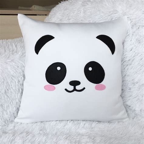 Panda Cushion Pillow Cover 16x16 Cute Panda Face Panda Etsy