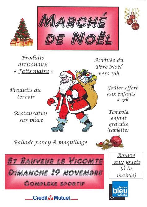Dates, hôtels, heures d'ouverture, horaires, période des marchés de noël, marchés de l'avent, info, où dormir. Marche de noel 2017 - Mairie de Saint Sauveur le Vicomte
