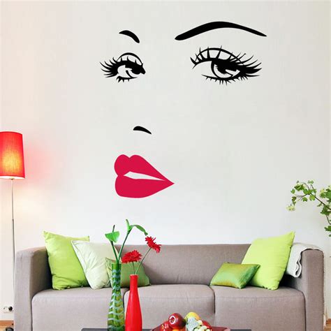 Hot Marilyn Monroe Face Sexy Lip Home Decor Wall Sticker Decals Art