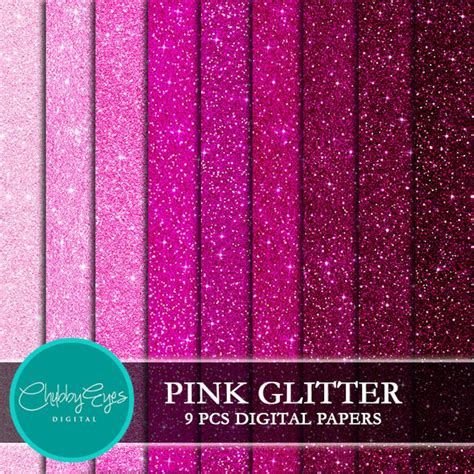 Pink Glitter Digital Papers Scrapbook Papers Pink Sparkles Etsy