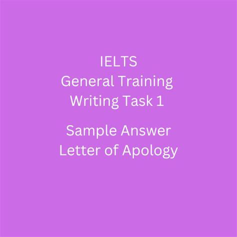 General Training Ielts Task 1 Letter Of Apology