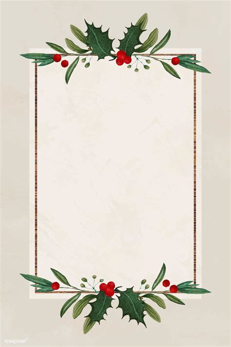 Blank Festive Rectangular Christmas Frame Vector Premium Image By