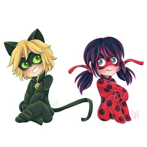 Ladybug and Chat Noir (Miraculous Ladybug) by CairolingH ...