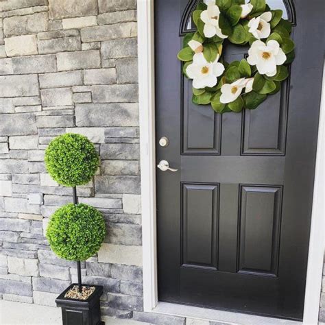 18 magnolia leaf wreath, farmhouse wreath, fixer upper wreath. 24" Faux Magnolia Wreath in 2020 | Faux magnolia wreath ...